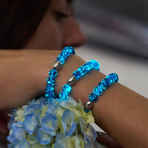 Bracelet en verre Firefly avec topaze en flamme | Argent sterling 925